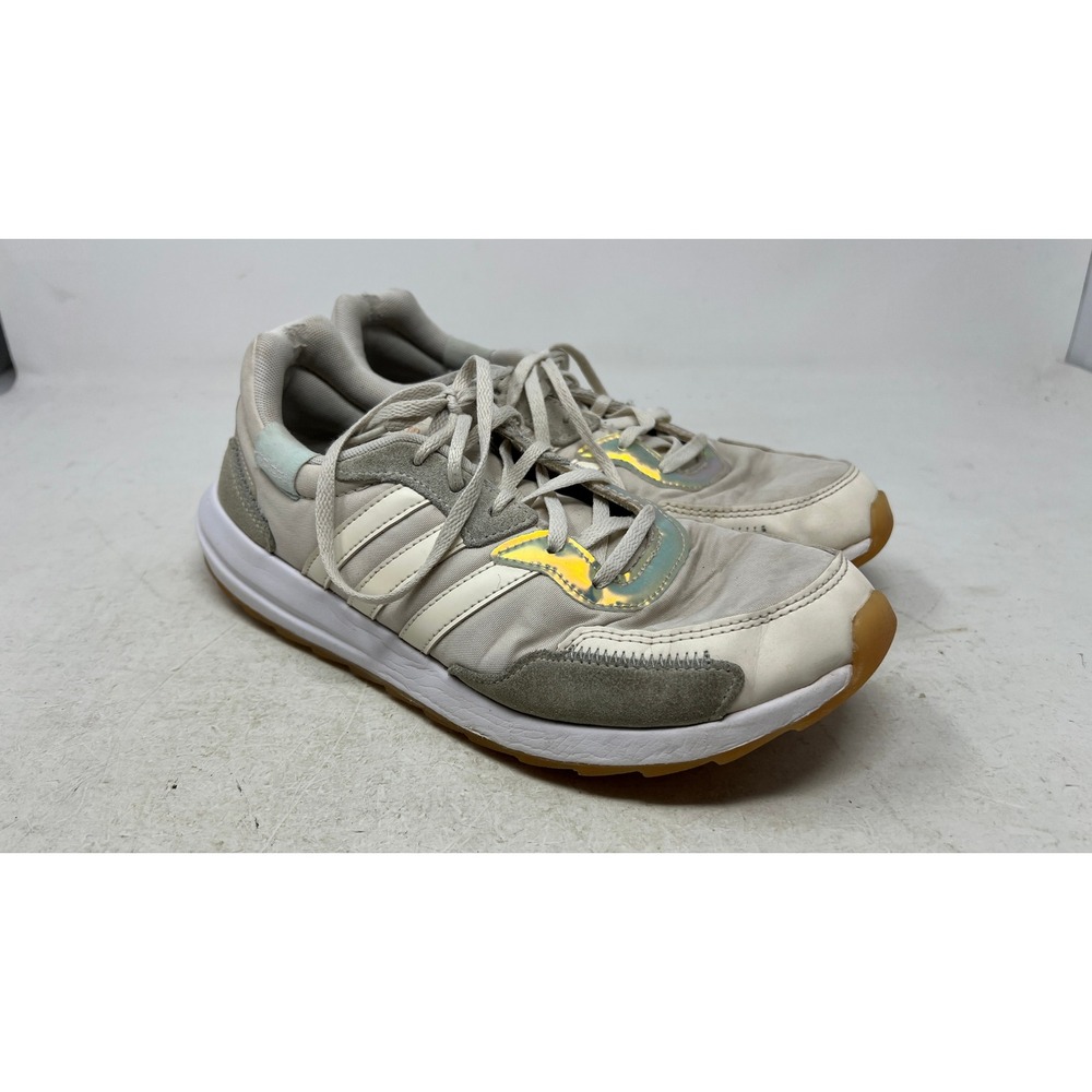 Adidas Retrorun Womens Sneakers Beige Grey Iridescent Holographic Gum Sol GV7374